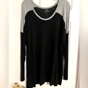 XL Boyfriend Long Sleeve Tee with gray detail